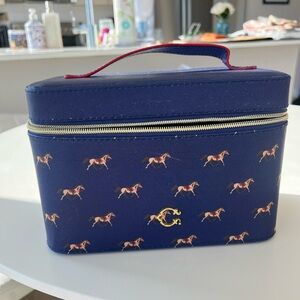 Navy Blue Equestrian Horse Print leather Case